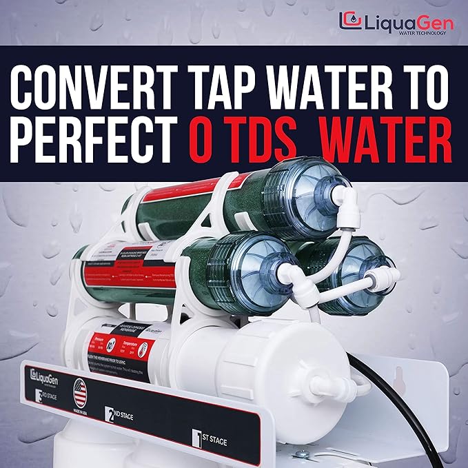 LiquaGen - Heavy Duty & High Capacity 7-Stage Aquarium Reef and Deionization Reverse Osmosis Water Filter Systems RO/DI | 0 PPM - 100 GPD