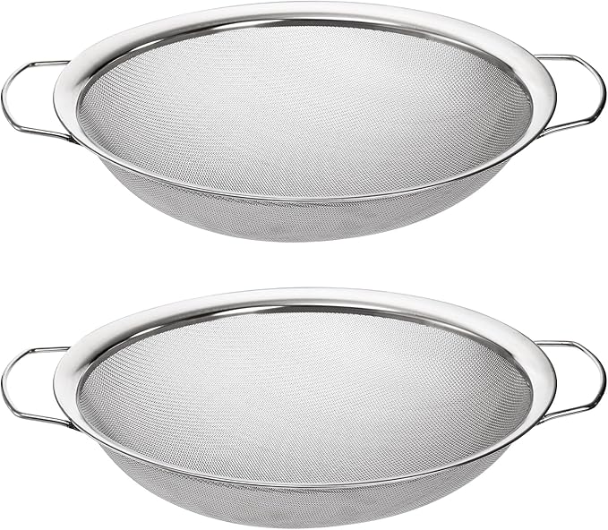 Jucoan 2 Pack Fine Mesh Paint Strainer, 11.5 Inch Stainless Steel 60 Mesh Paint Filter Fit 5 Gallon Bucket for Filter Oil, Water Based Oil Paints, Honey Funnel Filter