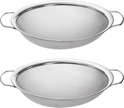 Jucoan 2 Pack Fine Mesh Paint Strainer, 11.5 Inch Stainless Steel 60 Mesh Paint Filter Fit 5 Gallon Bucket for Filter Oil, Water Based Oil Paints, Honey Funnel Filter