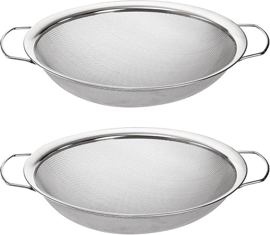 Jucoan 2 Pack Fine Mesh Paint Strainer, 11.5 Inch Stainless Steel 60 Mesh Paint Filter Fit 5 Gallon Bucket for Filter Oil, Water Based Oil Paints, Honey Funnel Filter