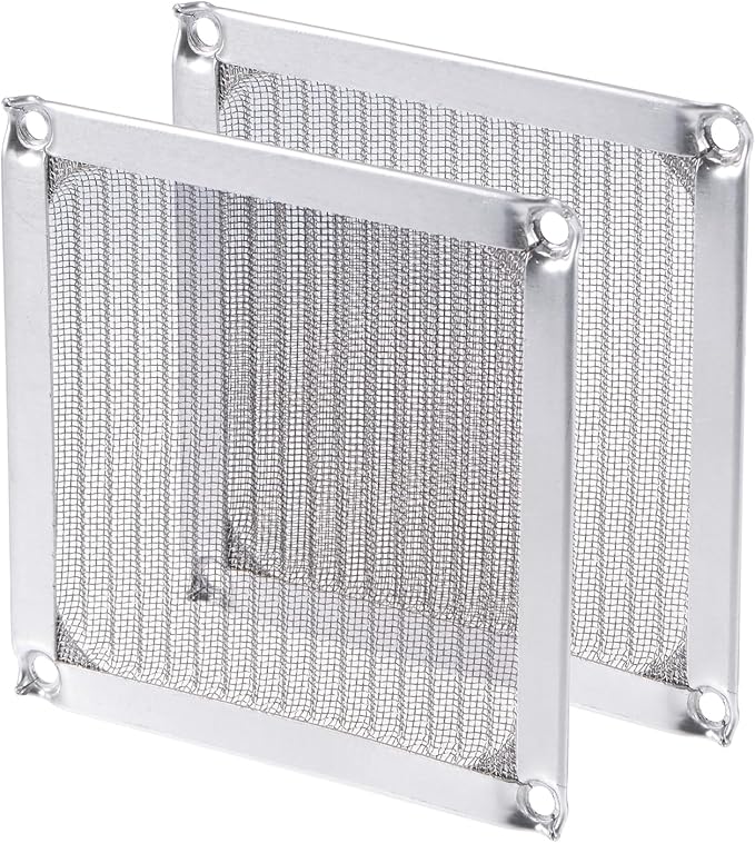MECCANIXITY 92mm Computer Fan Filter Grills Stainless Steel Mesh Dustproof Case Cover for Computers, Pack of 2