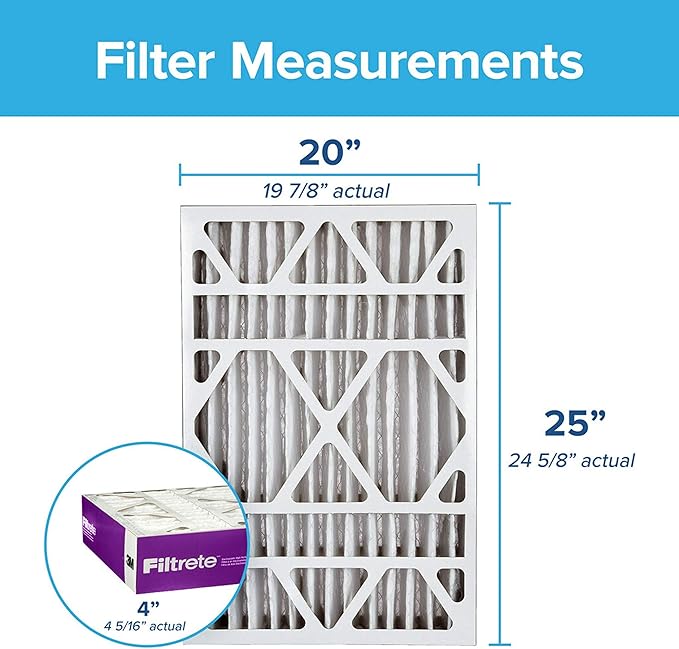 Filtrete 20x25x4, AC Furnace Air Filter, MPR 1550 DP, Healthy Living Ultra Allergen Deep Pleat, 2-Pack (Actual 19.88 x 24.63 x 4.31)