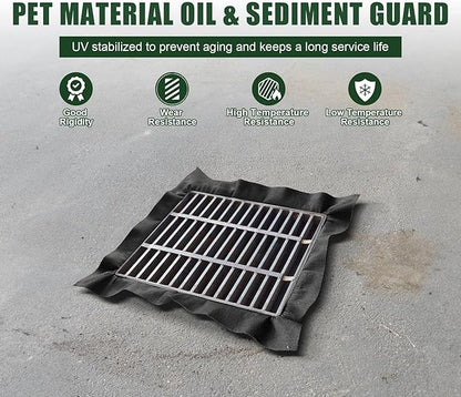 PET Storm Drain Filter-47.2x47.2x23.6in Oil & Sediment Guard with 4 Lifting Loops,Square Witches Hat Catch Basin Filter for Parking lot Street Construction Site Industrial Plant