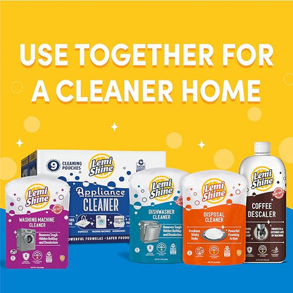 Lemi Shine Garbage Disposal Cleaner and Deodorizer Powered By Citric Acid | Foam Cleaner For Kitchen Garbage Disposal with a Natural, Fresh Lemon Scent (2 Count)