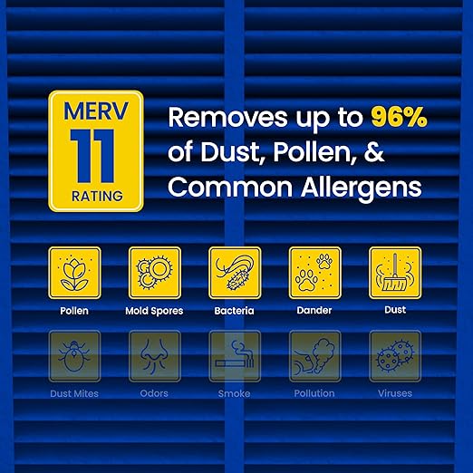 AprilAire 410 Replacement Filter for AprilAire Whole House Air Purifiers - MERV 11, Clean Air & Dust, 16x25x4 Air Filter (Pack of 4)