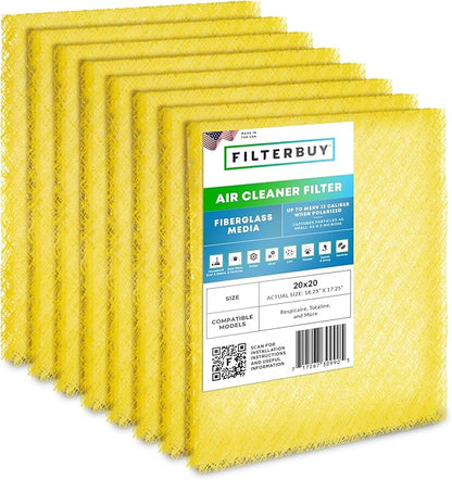 Filterbuy 20x20 Air Cleaner Filter Replacement Pads for Respicaire CG MicroClean 95, Totaline CG1000 Star Series, and More (4-Pack)