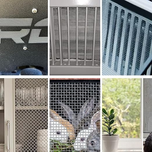 Stainless Steel Mesh Screen 12 Mesh No Rust Sturdy Metal Wire Mesh Easy to Work Heat Resisting Woven Mesh for Vent Garden Window Screen Cage DIY Projects