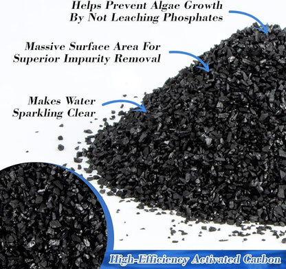 MAQIHAN 1.7 LB Activated Charcoal - Activated Carbon Aquarium Filter Media Charcoal Pellets for Fish Tank Supplies Media Bags for Aquarium Coconut Shell (780 gram,6 Nylon Bags)