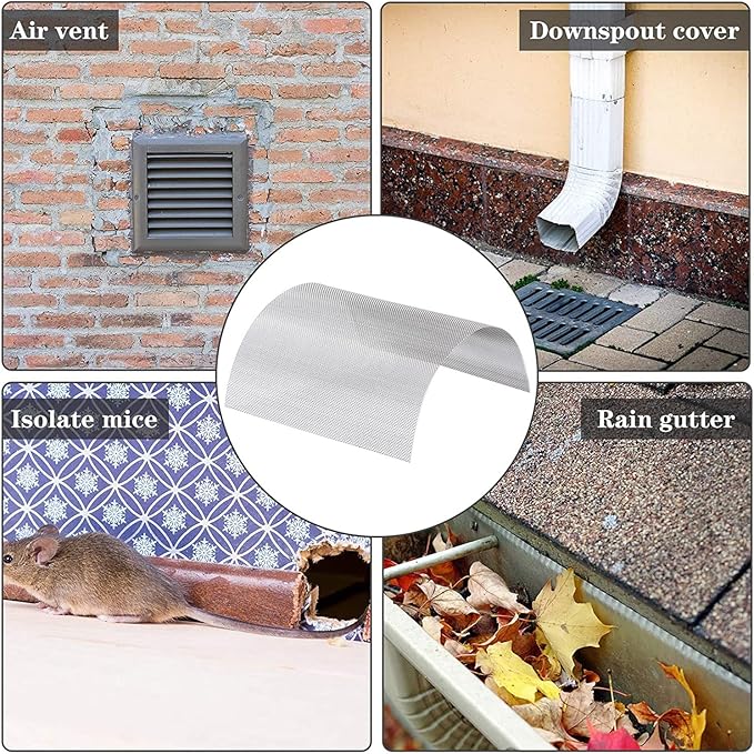 Stainless Steel Woven Wire Mesh Stainless Steel Woven Wire Mesh 14 Mesh Rodent Control Cage Net Garden Insect Screen Corrosion-Resistant Filter - 1.54mm Hole (Silver 14 Mesh)