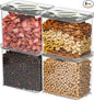 4-Pack Airtight Pantry Containers, 1.9 QT Clear SAN Food Storage Jars with Twist-Lock Lids, Detachable for Easy Cleaning, Stackable for Cereal, Pasta, Rice, Oats & Snacks White