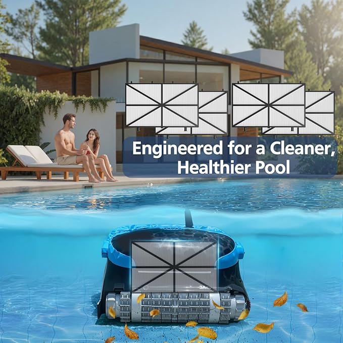 4 Pack Ultra Fine Filters Compatible with Dolphin Nautilus CC Plus (Not for Nautilus CC), Nautilus CC Supreme, M200/M400/M500, Part # 9991432-R4, Pleated Pool Cleaner Replacement Part