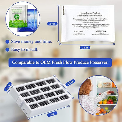 AMI PARTS W10311524 AIR1 Fresh Flow Air Filter & W10346771A Produce Preserver Replacement Compatible with Refrigerator (Pack of 2 Each)