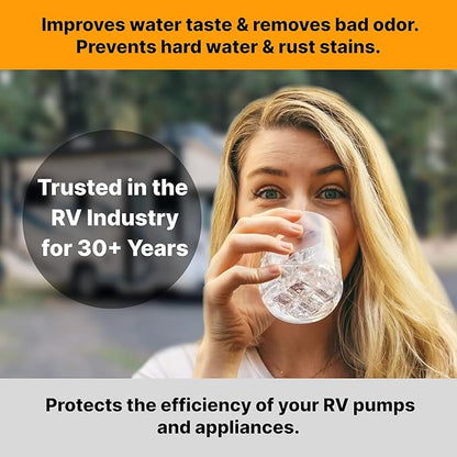 Enhanced RV Water Filter System – Triple Canister Filtration for Iron, Heavy Metals, & Sediment – 0.5 Micron Carbon Block – Ideal for RVs, Motorhomes, and Travel Trailers Remove Red Stains, High Flow