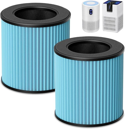 B-D02L/M05 Replacement Filter, Compatible with MOOKA B-D02L & M05 Air Purifier, for VEWIOR B-D02U, for KOIOS B-D02L, H13 True HEPA Filter, 2 Pack Smoke Filter