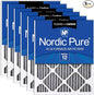 Nordic Pure 14x20x1 (Actual Size: 13 1/2 x 19 1/2 x 3/4) Furnace Air Filters MERV 12 Pleated Plus Carbon 6 Pack