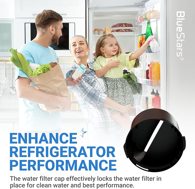 BlueStars 2260518B 2260502B Refrigerator Water Filter Cap Replacement – Compatible with Whirlpool & Kenmore Filters - Replaces WP2260518B WP2260518BVP PS11739970