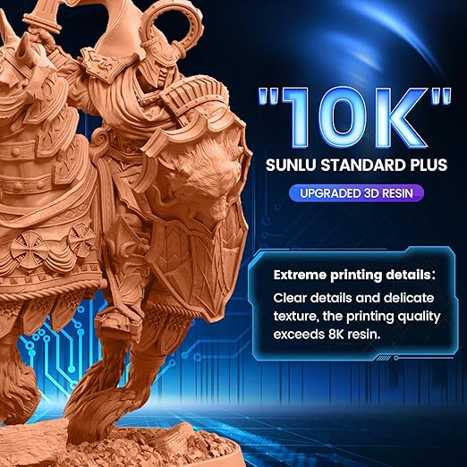 SUNLU 10K Red Wax 3D Printer Resin, High Precision 405nm UV-Curing Resin with Delicate Texture for MSLA/DLP/LCD 3D Printing, 2000g Red Wax Resin