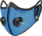 ASA Techmed Reusable Dual Air Breathing Valve Face Mask Cover with Activated Carbon Filter (Blue Cycling)