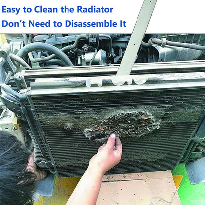 Lucstar Radiator Cleaning Wand & Car A/C Condenser Cleaner(40"wand+Coupler+Valve Switch)， Engine Cabin Air Filter Flusher, Connect with Pressure Washer Air Compressor for Cleaning Home Car Truck