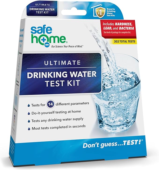 Safe Home® 14-in-1 DIY Drinking Water Test Kit – Includes The #1 Selling Lead & Bacteria Test Kits + 12 Additional Parameters – City Tap or Well Water – 302 Total Tests