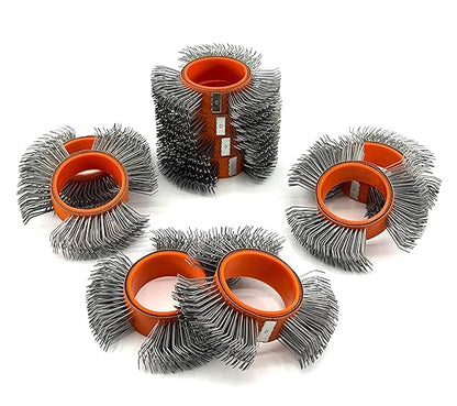 10PCS, Abrasive Carbon Steel Belt/Replacement Coarse Wire Wheel/Rust Removal/Metal Blaster Clearing/Bristle blasting for Efficient Surface Preparation (0.7mm Carbon Spring Steel, A Box with Ten Belts)