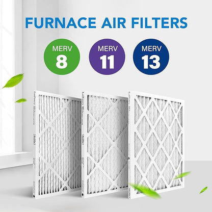 LotFancy 14x20x1 Air Filter MERV 8 6-Pack, Electrostatic Pleated Furnace & AC Filter, Captures Dust, Pet Hair, Pollen, Actual Size: 13.75"x19.75"x0.75"