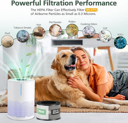M01 Replacement Filter Only Compatible with MOOKA M01 Air Purifier, 3-in-1 Pre-Filter, HEPA Filter, High-Efficiency Activated Carbon Filter Filtration System, 2 Pack