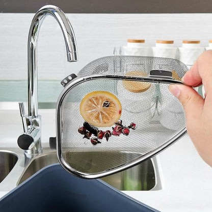 Hemoton Triangle Corner Sink Strainer Basket 8.46X6.10X2.95In Kitchen Drain Basket with Portable Lightweight Design Food Residue Filter for Fruits Vegetables and Kitchen Waste