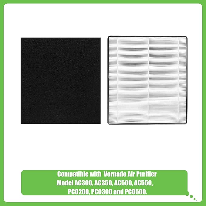 MD1-0022 Replacement Filter, Compatible with Vornado Air Purifier Models AC300, AC350, AC500, AC550, PCO200, PCO300 and PCO500, 1 HEPA Filter MD1-002 + 4 Pre-Filter MD1-0023