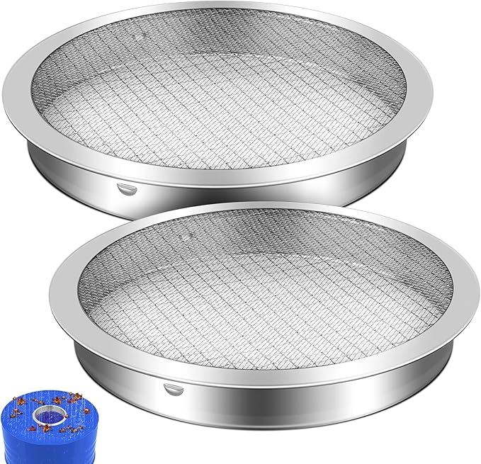 6" Rain Barrel Screen Aluminum, Rain Barrel Filter Rainwater Collection System, Keep Debris Out of Your Rain Barrel, Rain Barrel Diverter Kit, 2 Pack