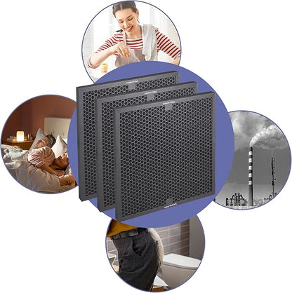 Air Scrubber Active Carbon Filters Compatible with BlueDri, VEVOR and Dri-Eaz Air Purifier, for Drieaz HEPA500 16'' x 16'' x 1'' inches（3 Pack）