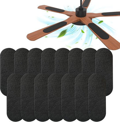 15pcs Ceiling Fan Filters for Blades Easy-Stick Strong Fixity Activated Coconut Carbon Fan Filter for Ceiling Fan, Universal Fan Blade Air Fresh Purifier Cat Litter Box Filter, Black
