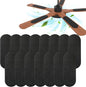 15pcs Ceiling Fan Filters for Blades Easy-Stick Strong Fixity Activated Coconut Carbon Fan Filter for Ceiling Fan, Universal Fan Blade Air Fresh Purifier Cat Litter Box Filter, Black