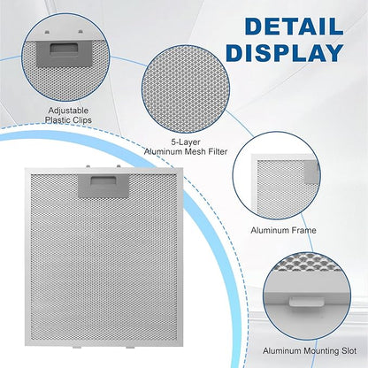 12" X 10.5" W10169961A Range Hood Filter Replacement by ENKTIK Fit for Whirlpool Stove vent filter for Kitchen Overhead Exhaust Fan Blocks Grease & Filters Oven Air (3-Pack)