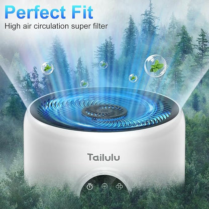 Tailulu D10 Replacement Filter, Air Purifier Filter for Tailulu D10 Air Purifier, 3-in-1 H13 Grade True Replacement Filte 1 Pack with Extra 6 Pieces Aroma Pads