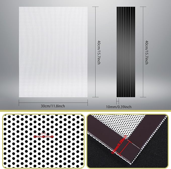 4 Pack 40cm x 30cm Magnetic Floor Vent Cover - Customizable Size PVC Mesh Register for Wall Ceiling Floor Catch Debris Hair Insect (White)