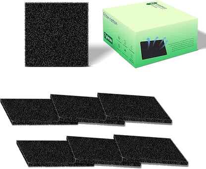 Polyurethane Activated Charcoal Filters -7 Pack 4.5 Inch Square Strong Odor Control Replacements for Kitchen and Countertop Compost Buckets/Bins