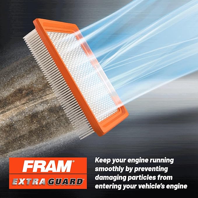 FRAM Extra Guard Rectangular Panel Engine Air Filter Replacement, Easy Install w/Advanced Engine Protection and Optimal Performance, CA12057