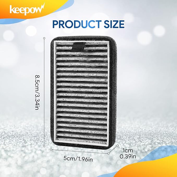 KEEPOW DSTx HEPA +Carbon Filters Replacement Compatible with Clarifion DSTx Mini Personal Portable Air Purifiers. Activated Carbon Filters for Bedroom and Pets. Works for Dust,4 Pack