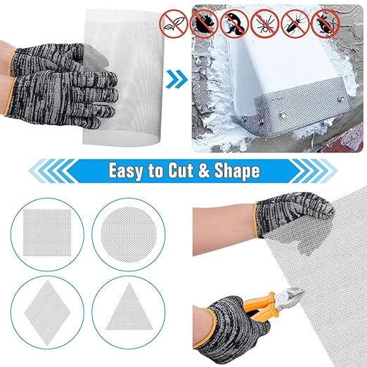 Valchoose Soft 304 Stainless Steel Mesh, 8 Pack Bendable Woven 8.3"X11.8"(213X302mm), 20 Mesh Non-Rusting, Wire Mesh Easy to Work, Non-Corrosive for DIY, Vent, Cage, Garden, Window (Plain Weave)