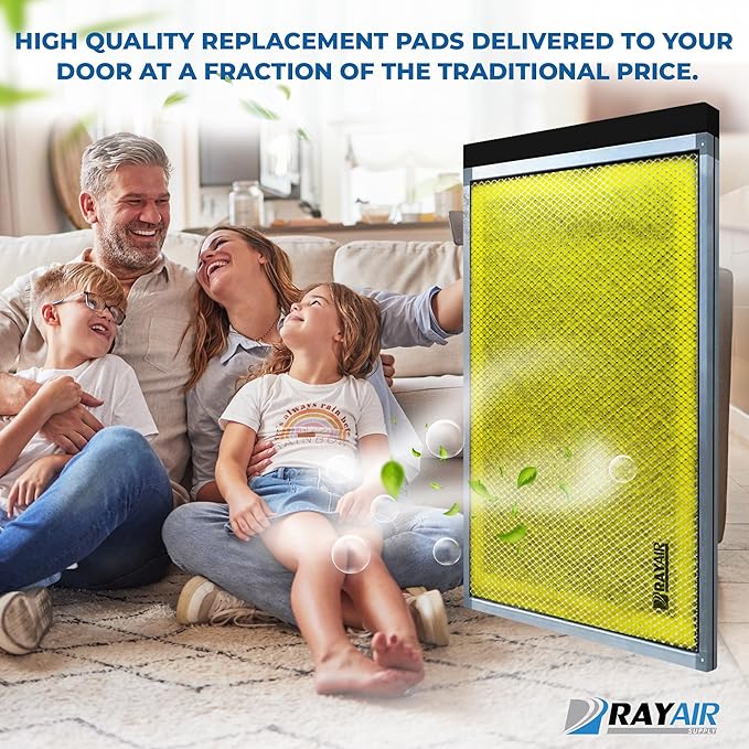 RAYAIR SUPPLY 20x40 Replacement Filter Pads Designed to Fit MicroPower Guard Air Cleaner 20x40 Refills (3 Pack) YELLOW