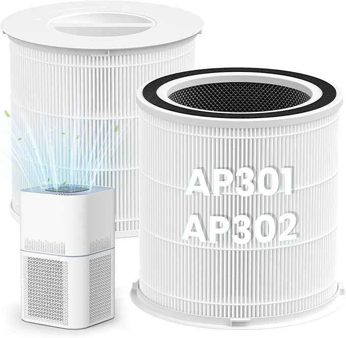 AP301 AP302 HEPA filter Replacement, ONLY for Dayette AP301 AP302 Air Purifier, NOT FOR AP401 AP402 Air Purifiers
