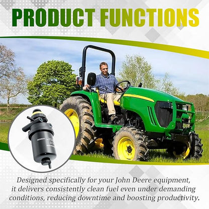 Fuel Filter Water Separator Assembly Compatible With John Deere 4120 4320 4520 4720 CT322 CT332 244J, Replacement For RE509441 RE508202