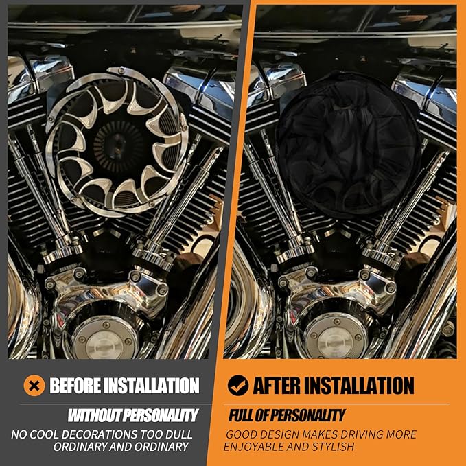 Air Filter Rain Sock Cover Dustproof Waterproof Air Filter Protective Cover Fit For Harley Touring FLHR FLHX Road King Street Glide Softail Fat Boy Sportster XL 1200 883 Dyna