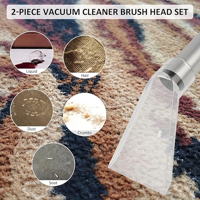2Pcs Carpet Vac Extractor Attachment Tool, Portable Vacuum Cleaner Brush Head, Extraction Nozzle Shatter Proof Sofa Carpet Cleaning Nozzle Transparent Vacuum Cleaner Parts for Vacuum Cleaners