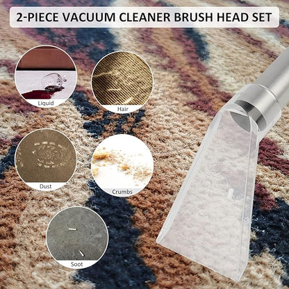 2Pcs Carpet Vac Extractor Attachment Tool, Portable Vacuum Cleaner Brush Head Extraction Nozzle, Shatter Proof Sofa Carpet Cleaning Nozzle, Transparent Vacuum Cleaner Parts for Cars Carpets Mobiles