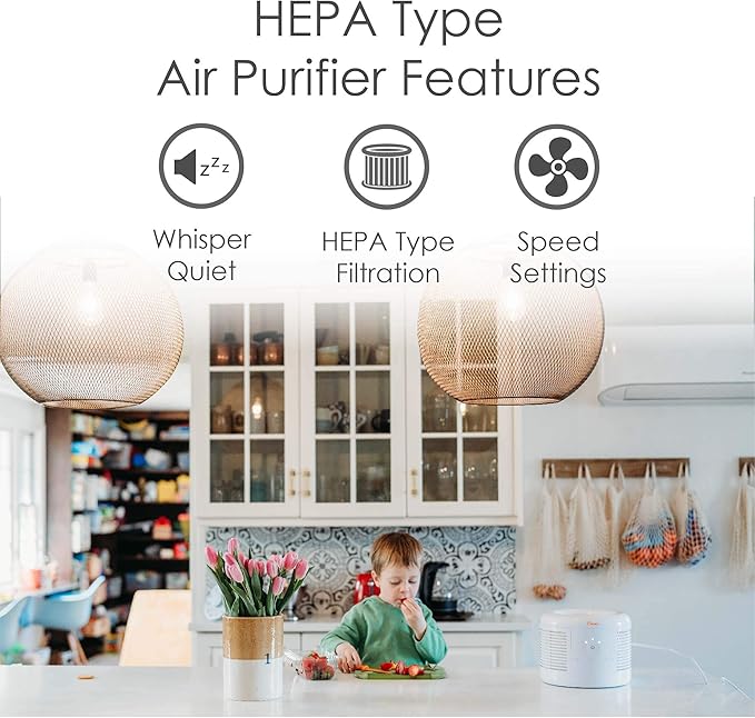 Crane HEPA Air Purifier, Air Purifiers for Home, Quiet Air Purifier HEPA Filter, Home Air Purifiers, Air Purifier For Pets, Office, Baby Nursery