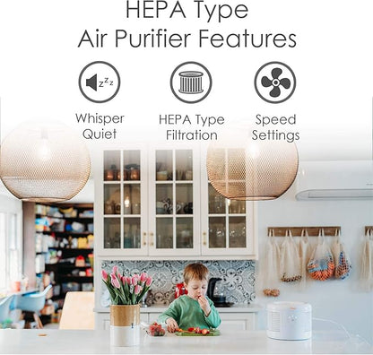 Crane HEPA Air Purifier, Air Purifiers for Home, Quiet Air Purifier HEPA Filter, Home Air Purifiers, Air Purifier For Pets, Office, Baby Nursery