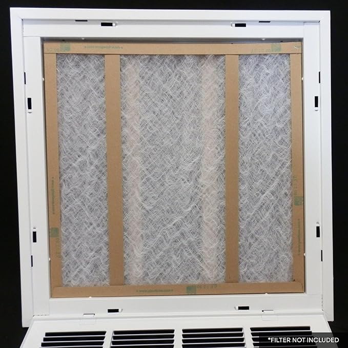 30x14 Return Air Vent Cover Grille for Wall or Ceiling Duct Opening - 1" Filter Compatible - Removable Flat Stamped Face Air Filter Grill by HVAC Premium - White - Overall Size: 32.5" x 16.5"