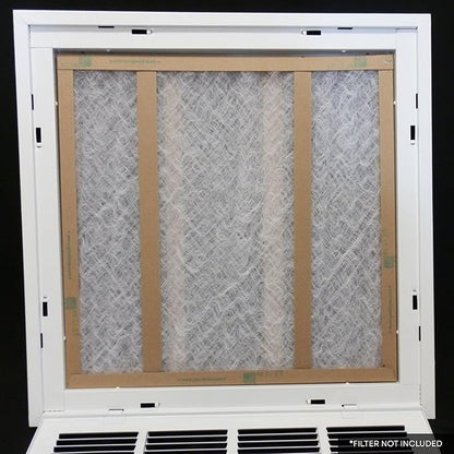 30x14 Return Air Vent Cover Grille for Wall or Ceiling Duct Opening - 1" Filter Compatible - Removable Flat Stamped Face Air Filter Grill by HVAC Premium - White - Overall Size: 32.5" x 16.5"